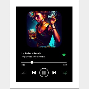 La Bebe - Remix, Yng Lvcas, Peso Pluma, Music Playing On Loop, Alternative Album Cover Posters and Art